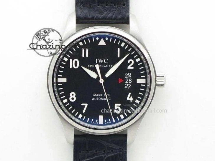 MIROTIME 0123 Portofino IW391001 SS ZK 1:1 Best Edition White Dial Silver Markers on Black Leather Strap A RelaxedFit 7139